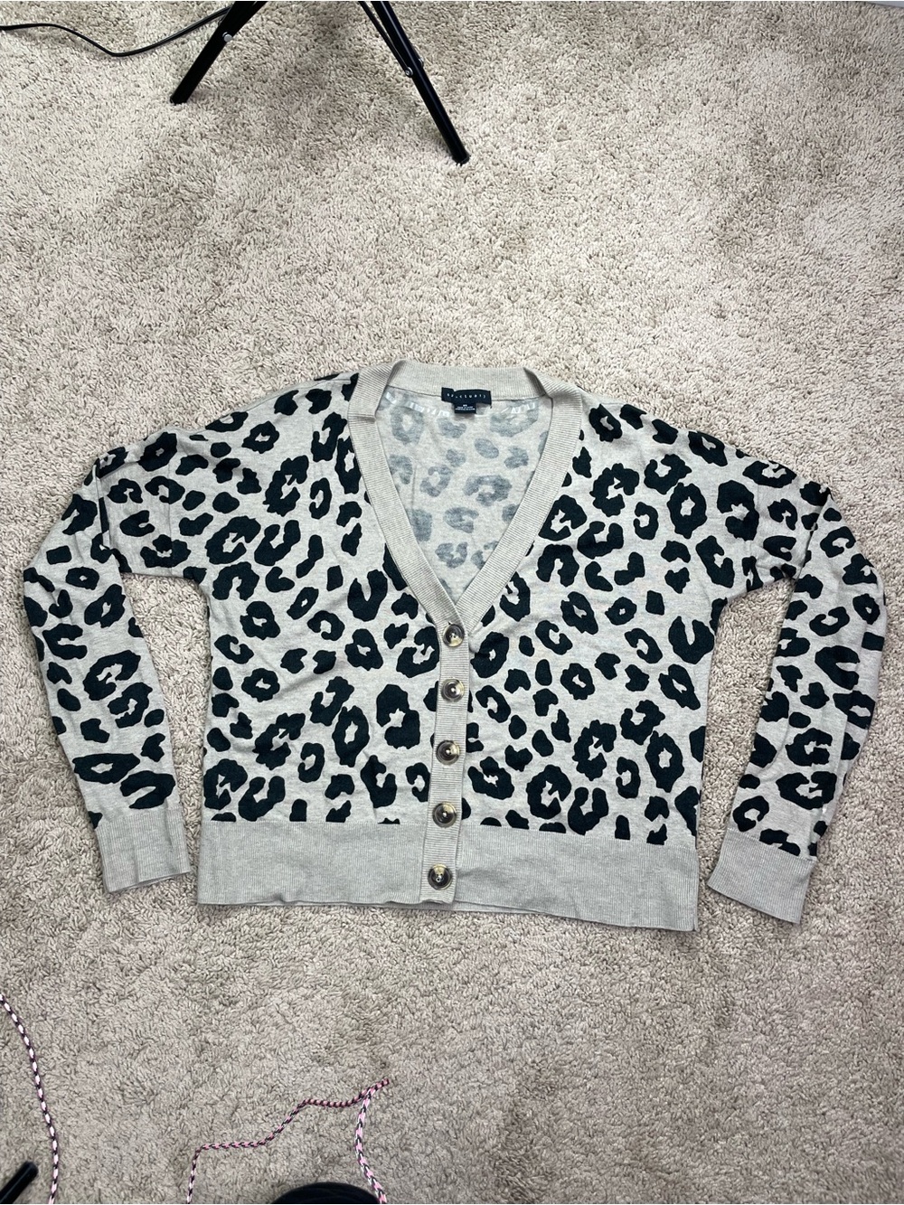 Sanctuary Leopard Print‎ V-Neck Cardigan - Tan & Black